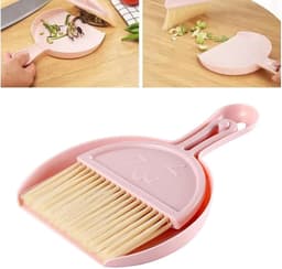 Mini Bezem Stoffer Set - Handbezem Tafelbezem - Kleine Oppervlakken Schoonmaken - Zachte Flexibele Vezels - N.v.t. - Geel — thumbnail 4