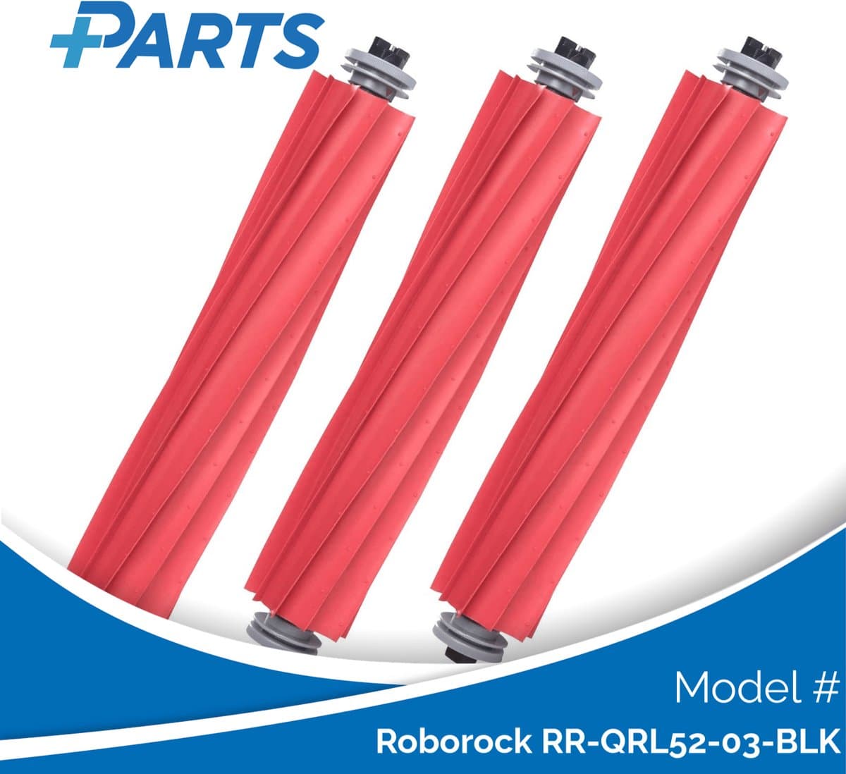 Roborock RR-QRL52-03-BLK Borstels (3 Stuks, Plus.Parts® alternatief voor 8.02.0079) — afbeelding 1