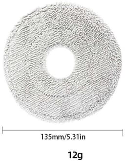 Dweilpads reserveonderdelen - Set van 6 vervangende doekjes geschikt voor Dreame L10s Ultra Gen 2 / L10s Pro Ultra / X40 / X50 Ultra / X50 Master / L40 Ultra AE / L40 Ultra/Mova E30 Ultra / P50 Pro Ultra - diameter 135mm - rond - grijs — thumbnail 2
