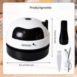 carmdering - Tafelstofzuiger - draadloze mini stofzuiger USB oplaadbaar - krachtige zuigkracht - compact en draagbaar - voor bureau, auto en huishouden — thumbnail 2