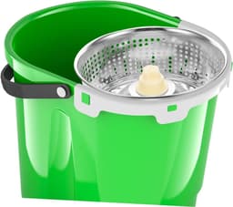 Dweil Emmer - Reinigingsmand - Efficiënt Schoonmaken - Roestvrij Staal Afvoer - 20 cm Breed - Zilver — thumbnail 5