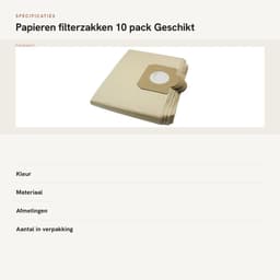 Dailygoods- Filterzakken 10-pack - Compatibel met Karcher WD3/WD3P - Papieren zakken - Nat/Droog stofzuiger - Hoofdkwaliteit - Onderdeel A 2204/A 2234 PT - Stofzak — thumbnail 1