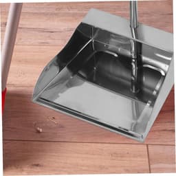 Vuilblik Lange Steel - Stoffer en blik - Huis en tuin - Extra grote opvang - 70 cm lengte - Zilver — thumbnail 2