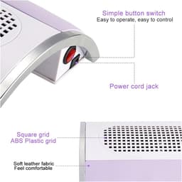 Nagel Stofafscheider - Nagelstofzuiger Machine - Nagel Verzorging - Sterke Windkracht - 2 Fans - Wit — thumbnail 3