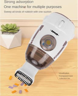 Mini-desktopstofzuiger, Draagbare Elektrische Reiniger met 600 Pa Zuigkracht en 55 Ml Capaciteit, voor Bureaureiniging Kruimels Papiersnippers Toetsenbordstof (GRAY) — thumbnail 5