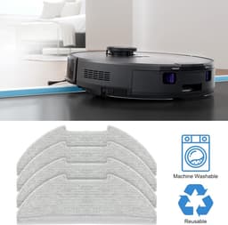 4 Stuks Vervangende Dweilpads - voor Eureka E10s Robotstofzuiger - Wasbare Herbruikbare Dweilpad Vervangende Accessoires — thumbnail 4