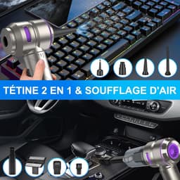 Draagbare Kruimeldief - Mini Stofzuiger - Auto Interieur Reinigen - 18000 Pa Sterke Zuigkracht - 0.5 Liter - Zwart — thumbnail 5