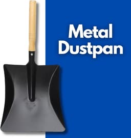 Metal Dustpan - Hand Schep - Binnen en Buiten - Hittebestendig Hout - 44 cm Lengte - Zwart — thumbnail 3