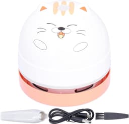 Mini Stofzuiger - Tafel Veegmachine - Bureau Schoonmaken - Draadloos Draaibaar Design - USB Opladen - Kat Design — thumbnail 1
