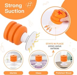 Vinyl Schroot Collector - Vinyl Opruimer - Vinyl Knutselen - Siliconen Zuignap - 10 cm - Oranje — thumbnail 5