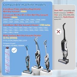 5-delige Accessoireset geschikt voor Bissell Crosswave - 2x Borstelrol - 2x HEPA Filter - 1x Krabber - Reserveonderdelen voor Pet Pro & Cordless - Multi-Surface — thumbnail 3