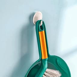 Kleine Bezem Blikset - Mini Schoonmaakset - Bureau Opruimen - Met Schrapende Tanden - 27 x 18 cm - Wit Groen — thumbnail 4