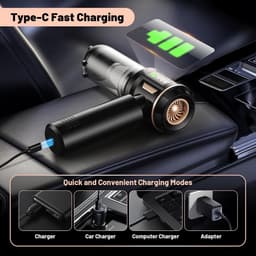 Draadloze Handstofzuiger - 28000 Pa - 4-in-1 - USB-C Oplaadbaar - HEPA Filter - 3 Zuigstanden - Voor Auto, Huis, Toetsenbord en Huisdieren — thumbnail 4