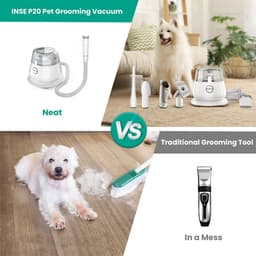 2 In 1 Elektrische Honden & Katten Trimmer & Borstel - Hondentrimmer - Kattentrimmer - Trim Tondeuse - Borstelfunctie - Incl Elektrische Afzuiger - Set Van 5 Verzorgingsmiddelen - 3 Verschillende Standen - Sterke Zuigkracht - — thumbnail 4