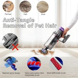 Anti Klit Borstel Geschikt Voor Dyson Steelstofzuiger V15, V11, V10, V8 & V7 - Mini Turbo Zuigmond - Matrasborstel - Opzetstuk - Stofzuigermondstuk - Mondstuk - Stofzuigeraccessoires - Grijs -Stofzuigermondstuk voor Huisdierharen — thumbnail 5