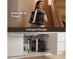 Tapijtreiniger – Vlekkenreiniger – Bankreiniger – Meubelreiniger – Zetelreiniger – Compact Design – 600W Krachtige Motor – 15KPa Zuigkracht – 1,5L Schoonwatertank & 0,7L Vuilwatertank – Lichtgewicht & Draagbaar