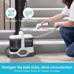 Gestoffeerde Reiniger – Apparaat – Natstofzuiger – Waszuiger – Tapijtreiniger – 600W Motor – 16 kPa Zuigkracht – 2,3L Watertank – Zelfreiniging – Compact – Voor Tapijt, Bank, Mat — thumbnail 1