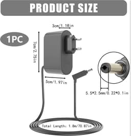 Oplader Geschikt voor Dyson V6, Dyson V7 en Dyson V8 modellen - Vervangende Geschikt voor Dyson - Stofzuigeradapter - Kabel 1,8 m — thumbnail 2