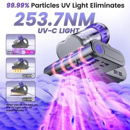 ITRONIQ Matrasstofzuiger met UV-C Licht – 550W 16 kPa – HEPA Filter – 65 °C Warmte – Voor Matras, Bed & Bank – Met Snoer — thumbnail 3