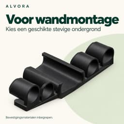 Wandhouder geschikt voor Ryobi ONE+ HP 18V Cordless Pet Stick Vac - Steelstofzuiger houder met opbergruimte voor accessoires - Zwart — thumbnail 5