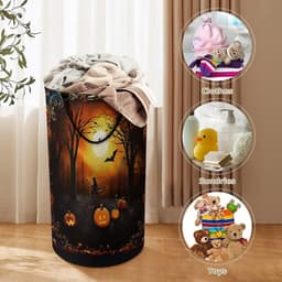 Wasmand - Vuilnisbak Kleding - Kleding Opbergen - Waterdicht Vochtbestendig - 40x69cm - Halloween — thumbnail 3
