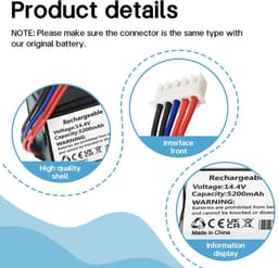 SolidKeus - 5200mAh Batterij voor Ecovacs Deebot Stofzuiger — thumbnail 3