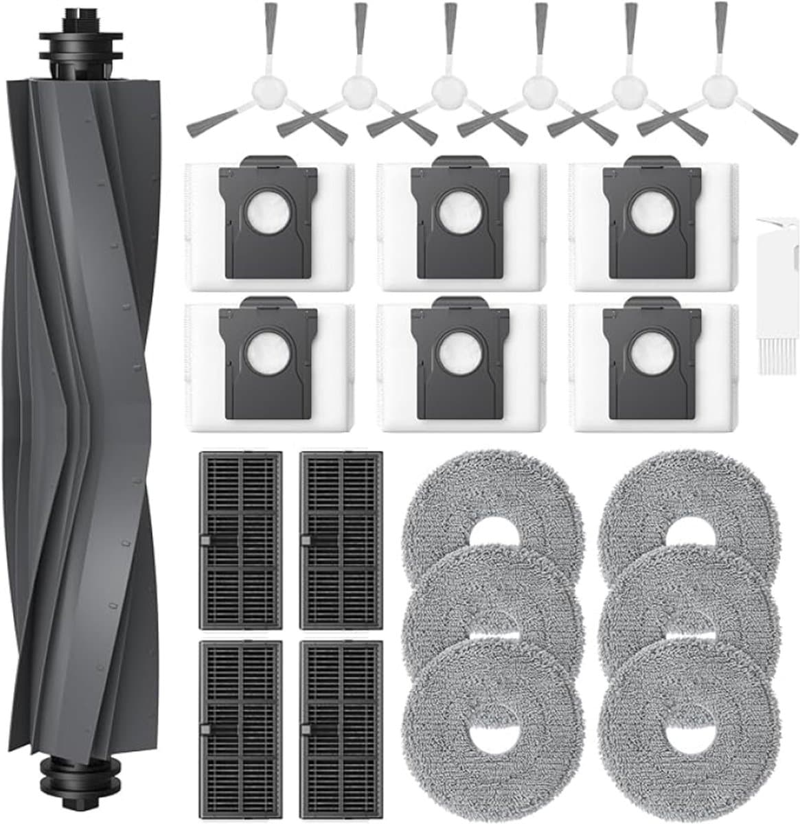 24 stuks accessoires voor Dreame robotstofzuigers - Hoofdborstel - Stofzakken - Reinigingsdoeken - HEPA-filters - Zijborstels — afbeelding 1