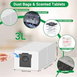 PromoHome 32-delig accessoireset voor Dreame L10s Ultra Gen 3/X40 Ultra Complete/X40 Master/L40 Ultra, Mova P50 Pro - 2 hoofdborstels, 4 filters, 6 dweilpads, 6 zijborstels, 6 stofzakken — thumbnail 3