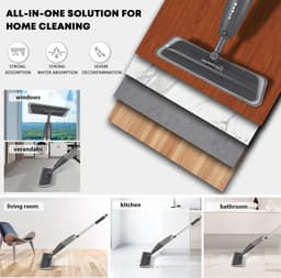 Elektrische dweil - Lichtgewicht - 360 ml Reservoir - 3 Wasbare Microvezelpads - Voor Hardhout, Tegels en Laminaat — thumbnail 4