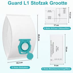 ECTEATOY® 12 Stuks Stofzuigerzakken Geschikt voor Miele TU Guard L1 / S1 / M1 Series - 8 Filters + 1 Schoonmaakborstel - Miele Accessoires — thumbnail 4