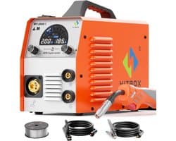 Lasapparaat 4-in-1 - Inverter MIG - Metaal Bewerken - Kleurendisplay - 200A - Roestvrij staal