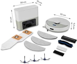 MEDION Robotstofzuiger met afzuigstation en dweilfunctie X22 SW+ (lasernavigatie, 5.000 Pa, 2-in-1, nauwkeurige mapping, no-go zones, meerdere etages, MD 100021) grijs — thumbnail 5