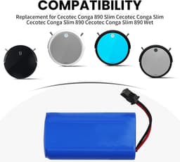 ANTIEE Slim 890 Vacuum Cleaner Batterie pour Cecotec Conga Slim Wet,Wet aspiradora,Robot Limpiezaavec Aspirateurs - ShopVlot — thumbnail 2