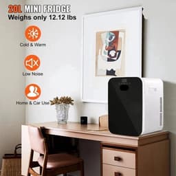 Mini koelkast - Tafelmodel koelkast - Draagbare vriezer - Minibar - 20 liter - Stille koelkast - Energiezuinige koelkast - Mini Beauty koelkast - Huidverzorging bewaren - Zwart — thumbnail 3