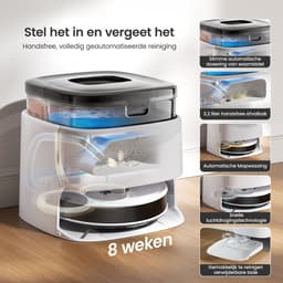 LEFANT M3L - Robotstofzuiger met dweilfunctie en automatisch leegstation - 12.000 Pa zuigkracht - Alles-in-één station - Automatisch dweilen en drogen - App-bediening - Voor dierenhaar — thumbnail 4