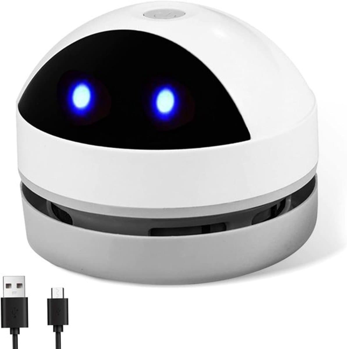 Mini desktop stofzuiger - USB oplaadbaar en draadloos - hoge zuigkracht voor bureau, kantoor, auto, kussen en toetsenbord - wit — afbeelding 1