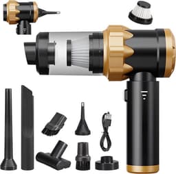 Stofzuiger - Kruimelzuiger - Handstofzuiger - Draadloze Handstofzuiger Auto - Handstofzuiger Oplaadbaar - Krachtige 22000 Pa - Lichtgewicht Mini - Voor Auto, Huis En Keuken - Zwart — thumbnail 1
