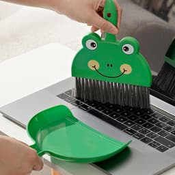 Mini Stoffer Blik - Kleine Set - Bureau Reinigen - Verzonken Clip Design - 23 x 18 cm - Groen — thumbnail 5
