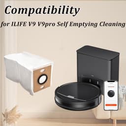12 stuks Stofzakken - geschikt voor ILIFE V9 - V9pro Zelfledigende Robot Cleaner - Grote Capaciteit Tas Vervanging Accessoire Kits — thumbnail 5