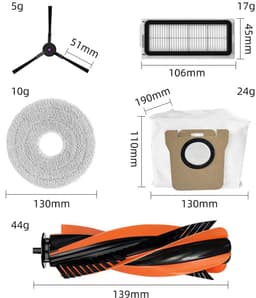 21 stuks - vervangende onderdelen - geschikt voor JONR P20 PRO/T5 Pro robotstofzuiger - 1 hoofdborstel - 4 HEPA-filter - 8 dweil - 4 stofzak - 4 Zijborstel — thumbnail 2