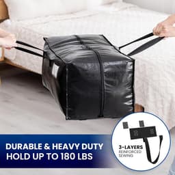 Extra Grote Verhuiszakken met Rits, Stevige Handgrepen, 88 Liter, 130 Pond Draagvermogen - Alternatief voor Dozen (4-Pack) — thumbnail 1