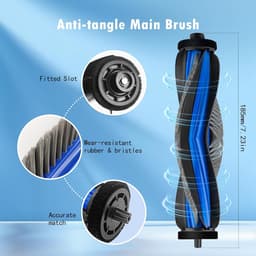 19-delige Accessoireset - Geschikt voor Ecovacs Deebot T50 Pro Omni/T50 Omni Robotstofzuiger - 1 Hoofdborstel, 4 Dweildoeken, 4 Zijborstels, 4 HEPA-filters, 6 Stofzakken - Reserveonderdelen — thumbnail 3