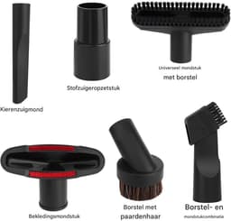 GELLDG 6 Stuks Stofzuigermondstukken - Stofzuigerborstel Universaal - Met 2-in-1 Mondstuk - PP Ronde Borstel - Rode Bankmondstuk - PP Vierkante Borstel - Adapter - Plastic - Binnendiameter 32mm - Geschikt voor Meubels — thumbnail 4