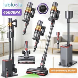 Snoerloze steelstofzuiger met zelfleegstation – 46 kPa zuigkracht, 60 minuten gebruiksduur, 6-laags HEPA-filtratie — thumbnail 1