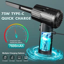 RFWR® Draadloze Elektrische Stofblazer - Krachtige Luchtblazer met Oplaadbare Accu en Diverse Accessoires voor Grondige Reiniging — thumbnail 2