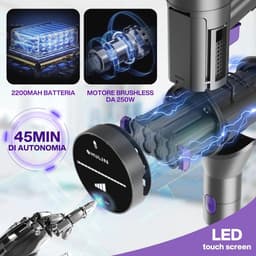 Draadloze 6-in-1 Stofzuiger - Ultraleichte Oplaadbare Stofzuiger met Krachtige 250W Motor en 45 Minuten Looptijd voor Harde Vloeren — thumbnail 4