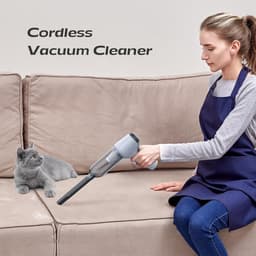 6000Pa draadloze Mini handstofzuiger - sterke krachtige accu autostofzuiger voor huis keuken - grijze dierenharen — thumbnail 5
