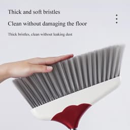 Staande Stoffer Blikset - Bezem Lange Steel - Comfortabel Vegen - Naadloze Rubberen Strip - Ruimtebesparend - Grijs — thumbnail 5