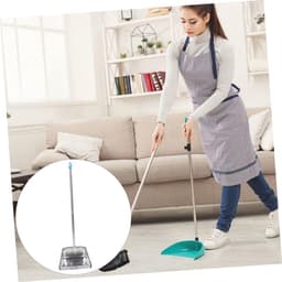 Standaard Stofpan - Grote Stoffer - Keuken Schoonmaken - Lange steel - 85 cm - Zilver — thumbnail 2