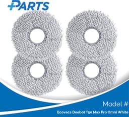 Ecovacs Deebot T50 Max Pro Omni White Dweilpads (4 Stuks, Plus.Parts® alternatief voor 201-2425-10B0) — thumbnail 1